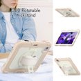 thumbnail image 4 of Case for iPad Air 5th Generation / iPad Air 4th Generation 10.9 inch with Screen Protector, 360 Degree Rotating Kickstand Hand Strap Shockproof Cover with Shoulder Strap, Cream Rose Gold, 4 of 7