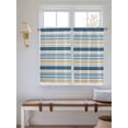 thumbnail image 2 of Khaki Blue Striped Bathroom Window Curtain, Farmhouse Stripes Modern Abstract Art Light Filtering Coffee Kitchen Curtains, Bedroom Living Room Curtains 2 Panel 84"x54", 2 of 6
