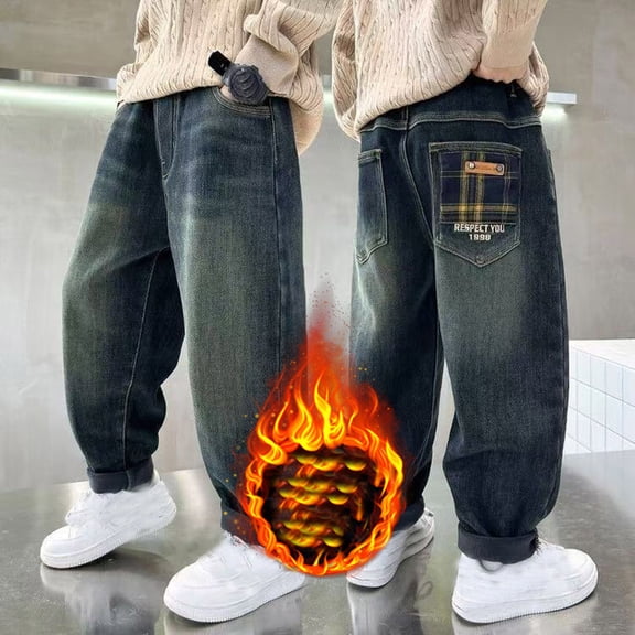 Teen Boys Jean Pants,Casual Elastic Waist Cargo Jean Pants Boys Fashion Teen Boys Clothes 12-13 Years