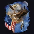 thumbnail image 3 of Tee Hunt American Bald Eagle Holding a Flag T-Shirt Patriot Dreamcatcher Mens Shirt, Navy Blue, X-Large, 3 of 5
