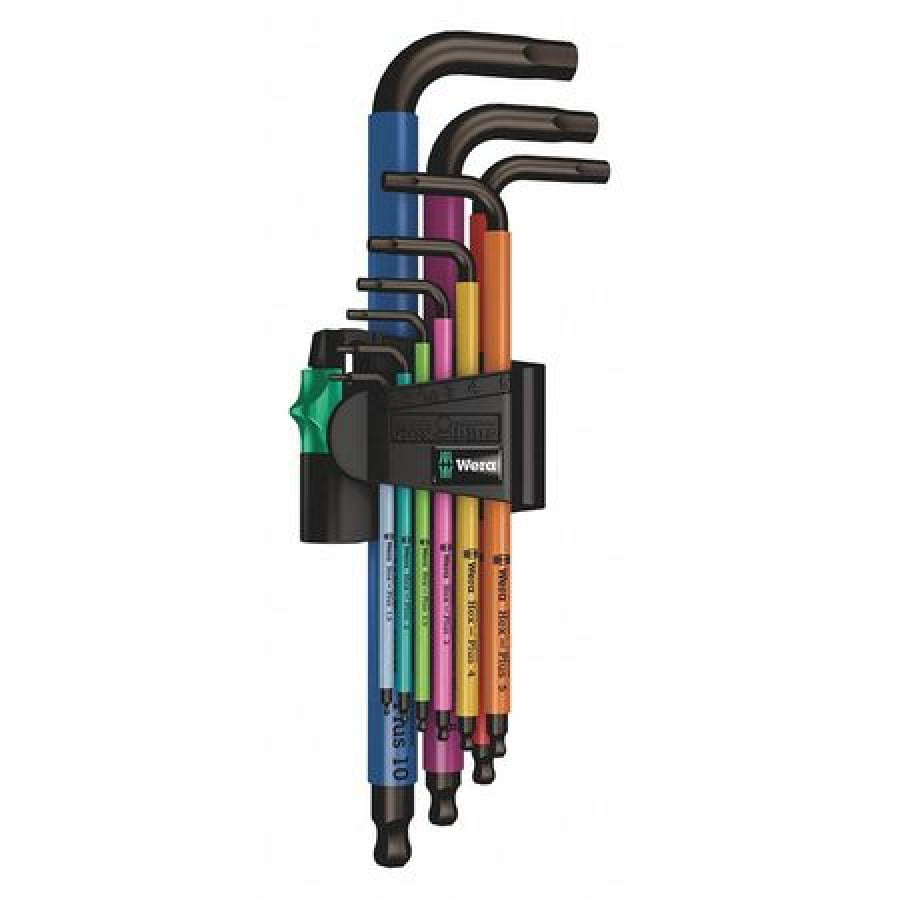 Wera 967/9 TX HF 1 L-Key Torx Wrench Set Multicolor with Holder 9 Piece 
