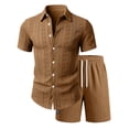 thumbnail image 2 of MHOSTAFH Men's Shorts Set Summer Beach Vacation 2 Piece Outfits Short Sleeve Shirts and Drawstring Short Pant Loungewear Set, 2 of 7