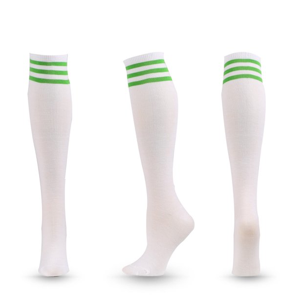 Calcetines de compresión Unisex, medias de fútbol antideslizantes de tubo largo hasta la rodilla, calcetines de fútbol a rayas, calcetines deportivos para correr