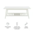 thumbnail image 6 of Linon Ashville Indoor Mid-Century Coffee Table with Shelf, White, 6 of 13