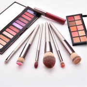 10 Pcs Make Up Brush Premium Synthetic Makeup Brushes Set Professional Face Powder Eye Makeup Brushes Blending Makeup Brush Set with Makeup Bag Graduation Gift (Champagne) (10set+1)