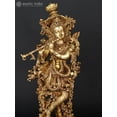 thumbnail image 2 of Radha-Krishna Brass Statue | Divine Couple Sculpture | Hindu Religious Idol | Handmade, 2 of 4