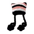 thumbnail image 1 of Gorro de punto Yinane con orejas de gato para mujer Rosa y negro, 1 of 5