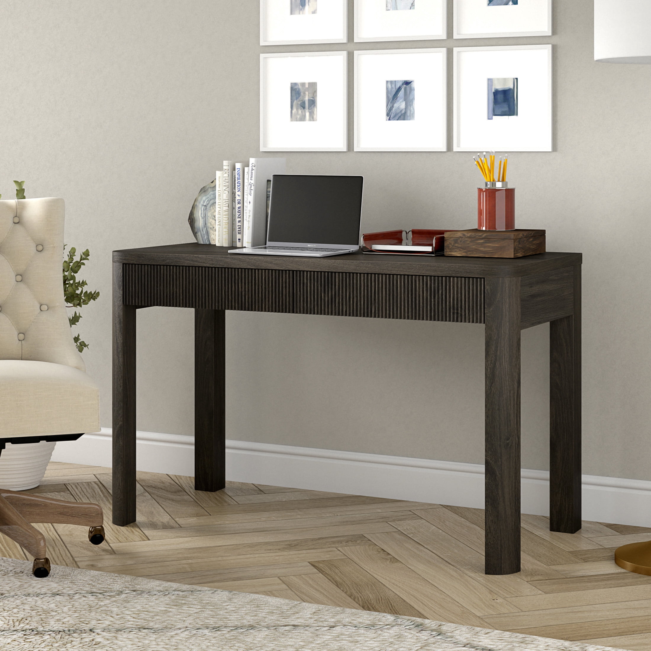 Evelyn&Zoe Modern/Contemporary 48" Wide Alder Brown Home Office