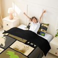 thumbnail image 3 of Homewish Dino Patchwork Grid Twin Duvet Cover,Retro Animal Twin Bedding,Beige,Black Reversible,2-Piece,1 Duvet Cover and 1 Pillowcase, 3 of 6