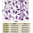 thumbnail image 3 of Custom Football Blanket with Name No. for Women Men, Personalized Cool Football Themed Printed Throw Blankets for Teens Adults Lap, Chair Sofa, Giftable Blanket, 50"x 60", 3 of 6