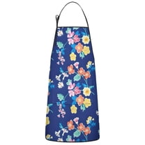 Pioneer Flower Floral Print Pattern Apron-Garden Aprons for Women with Pockets-Cotton Linen Waterproof Kitchen Cooking Gardening Aprons Adjustable for Kitchen,Cooking,BBQ and Salon 33x27 Inch