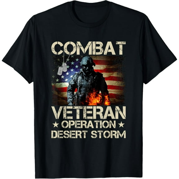 t-shirt Combat Veteran Operation Desert Storm Soldier T-Shirt mens,black,women,funny,men,journey,Crew Neck, Short Sleeve,printing