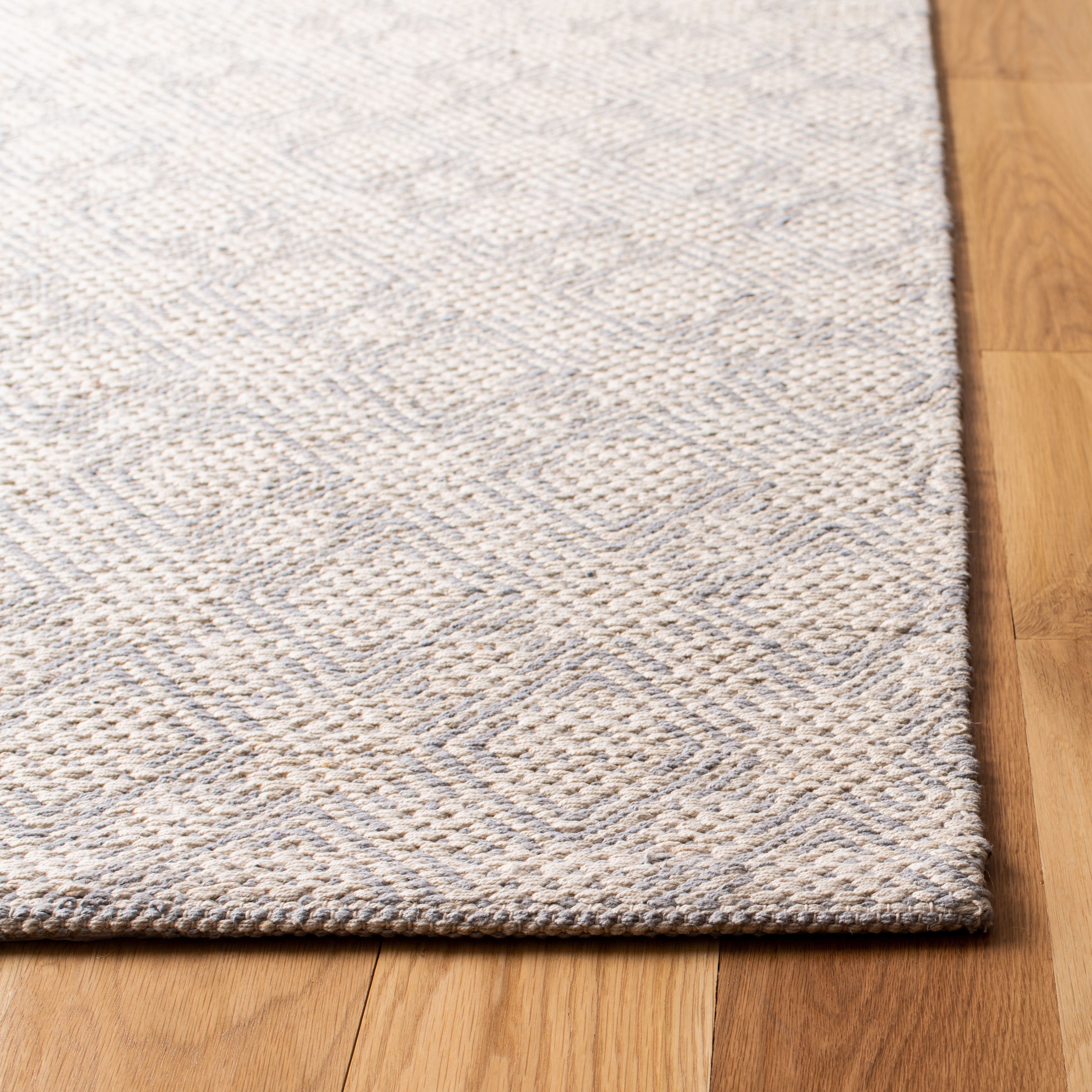 Safavieh Cotton Kilim Kilim Damask Cotton Area Rug, Silver/Ivory, 4' x 6'