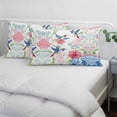 thumbnail image 4 of Watercolor Hummingbird Throw Pillow Cover, Pillowcase Protectors with Zipper, Breathable Decorative Lumbar Pillow Case Cover, Colorful Pink Blue Flowers Pillow Shams for Couch Sofa 16x24Inch, 4 of 8