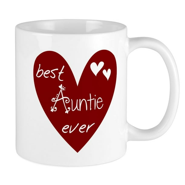 CafePress Red Heart Best Auntie Ever Mug Ceramic Coffee Tea Novelty