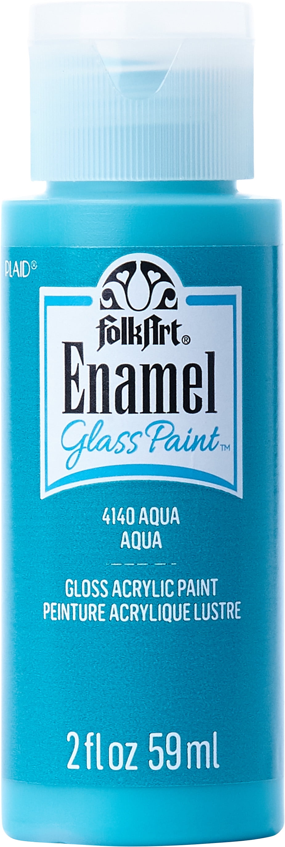 FolkArt Enamel Acrylic Craft Paint, Gloss Finish, Aqua, 2 fl oz