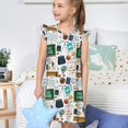 thumbnail image 4 of Fotbe Back To School A Vestido de Dormir para Niñas de 3 a 10 Años, Mangas Cortas, Estilo Princesa, Pijama Camisón con Mangas Voladas-XX-Large, 4 of 6