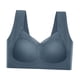 thumbnail image 1 of sin costuras para mujer, ropa interior, tirantes anchos, sin aros, cómodo, transpirable, sin costuras, Bralette, es diarios, jersey Azul oscuro Yinane  Sujetador sin costuras, 1 of 8