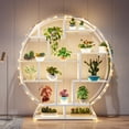 thumbnail image 2 of Tribesigns Display Bookshelf, Round Shaped Bookcase Etagere Shelves, Industrial Retro Organizer Rack Shelf with 14 Shelving Units, 2 of 8
