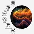 thumbnail image 3 of Abstract Colorful Radio Waves Pattern Polyester Universal Spare Wheel Tire Cover Wheel Covers for Trailer RV SUV Truck Camper, 3 of 4
