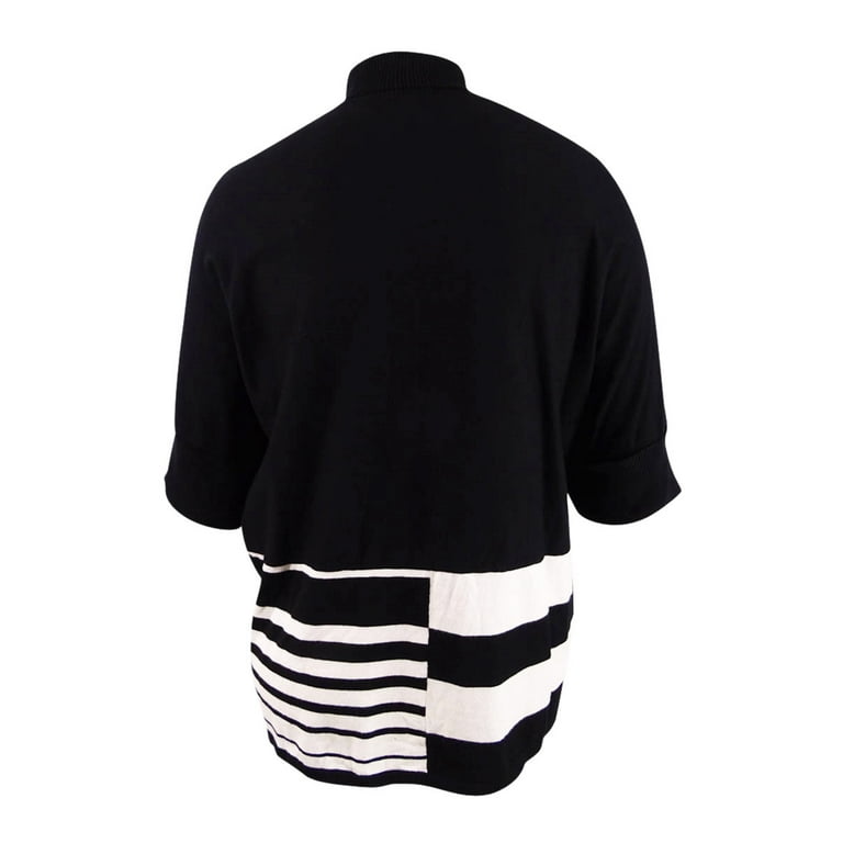 Alfani Womens Plus Colorblock Turtleneck Poncho Sweater Walmart