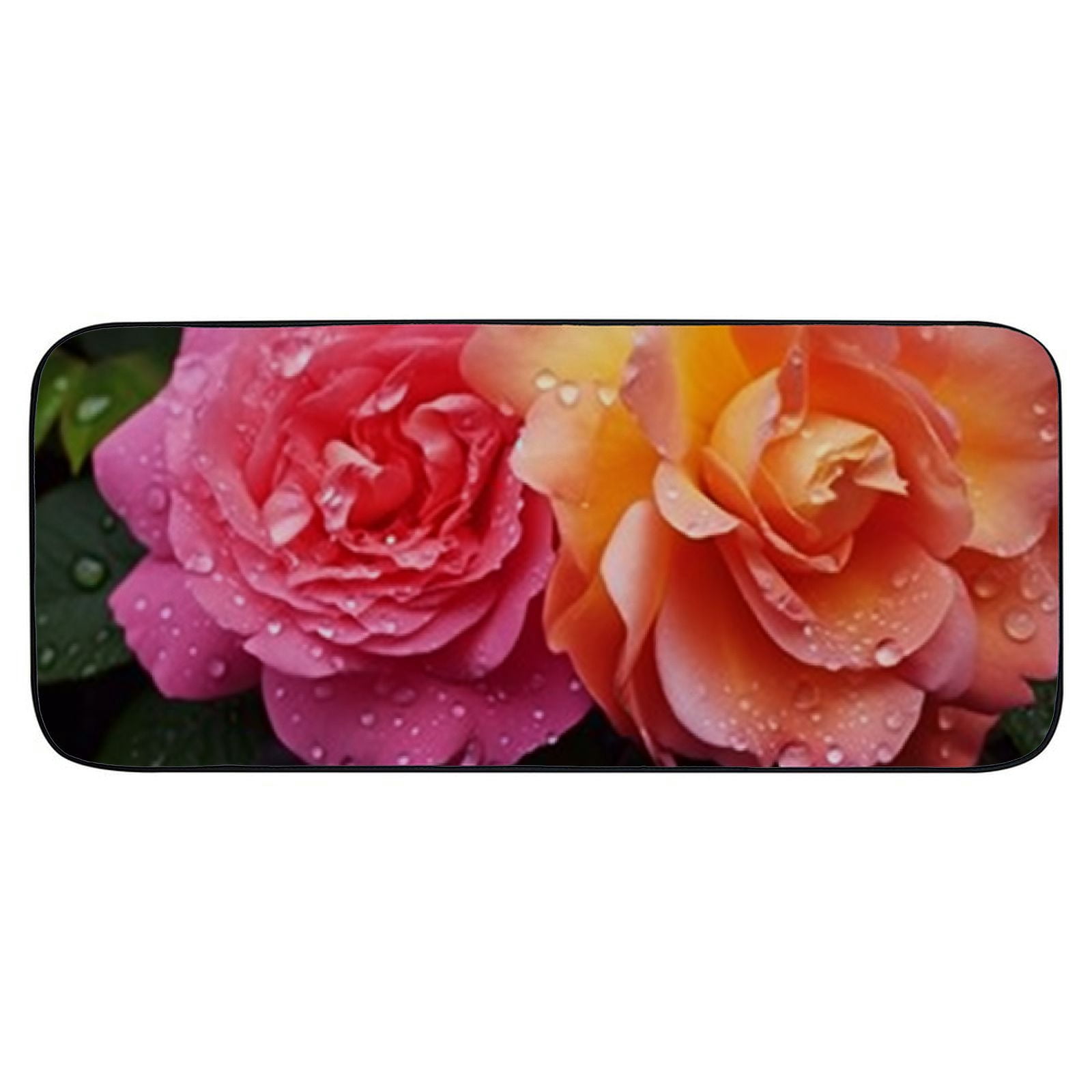 Qinduosi Decorative Door Mat, Door Mat with Non-Slip Rubber Backing, Easy Cleaning, Traps Dirt, Rug for Entry, Patio, Garage- Rose Nature Flower Flowers Spring 19.68*47.24 in