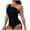Black, variant on felwors Women's One Shoulder Ruched One Piece Swimsuit with High Cut Leg - Black Bathing Suit for Beach & Pool (Black, L)