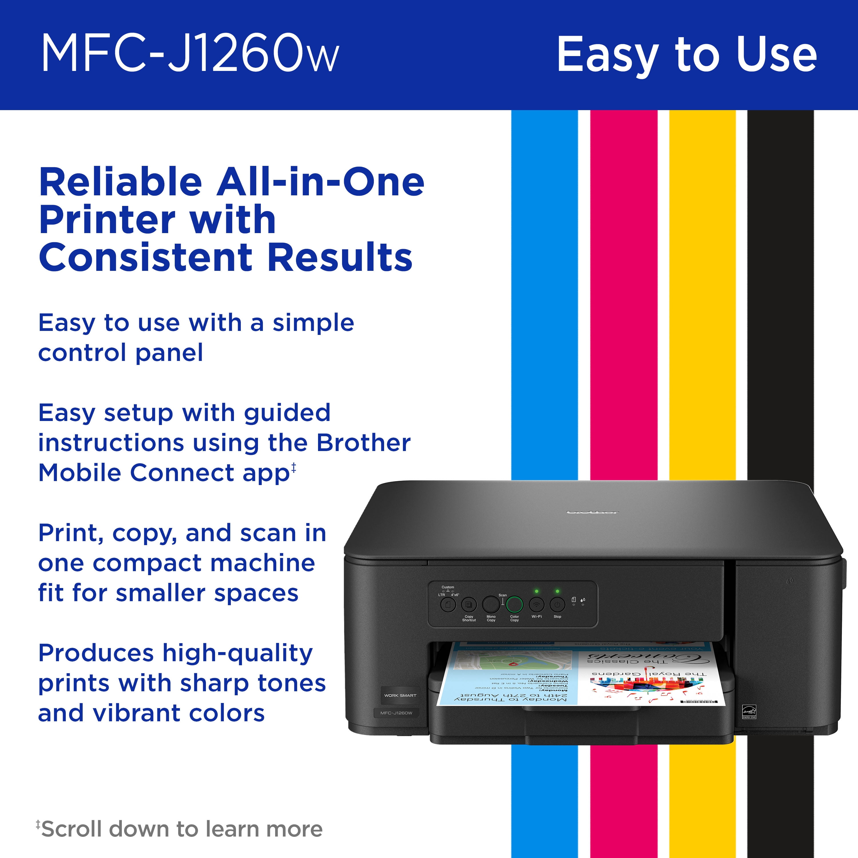 Brother Work Smart MFC-J1260W Wireless Color Inkjet All-in-One Printer