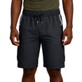 thumbnail image 3 of Men’s Casual Sports Shorts With Zipper Pocket, Nylon Spandex Quick Dry, Joggers, Workout Shorts, Elastic Waist Drawstring Straight Leg, Breathable Lightweight, Gym Running Hiking, 3 of 9