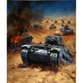 thumbnail image 2 of W Krogman 12x14 Black Ornate Wood Framed Double Matted Museum Art Print Titled: Tank Battle (Between 1939 and 1946), 2 of 5
