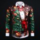 thumbnail image 1 of Camisa con botones de moda, nuevo estilo, patrón festivo rojo HD, material elástico suave y cómodo, diseño de diseñador , talla grande, 1 of 6