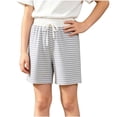 thumbnail image 2 of Amidoa Girls Shorts Elastic Waist Casual Summer Soft Shorts for Kids Gray Size 6, 2 of 6