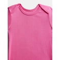 thumbnail image 2 of Wonder Nation Organic Cotton Baby Girls Short Sleeve Cotton Bodysuit, 4-Pack, Sizes 12 Months-24 Months, 2 of 5
