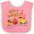 thumbnail image 3 of Inktastic Happy Thanksgiving Turkey Train with Food Boys or Girls Baby Bib, 3 of 4