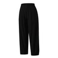thumbnail image 5 of Itsame Womens Loose Long Pants Solid Color Relaxed Cotton High Waisted Wide Leg Sweatpants Black Size 4XL, 5 of 6