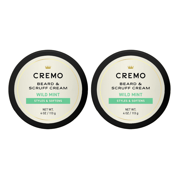 Cremo Wild Mint Beard & Scruff Cream, 4oz (Pack of 2)