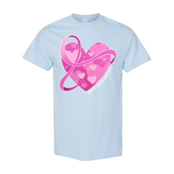 Inktastic Breast Cancer Awareness Pink Ribbon Around Heart T-Shirt