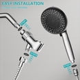 thumbnail image 5 of KINGTACK Shower Head with Handheld, 10 Spray Mode Shower Head with Filters, Remove Chlorine & Hard Water - Reduces Dry Itchy Skin, Chrome, 5 of 9