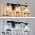 thumbnail image 3 of LMQNINE Modern Bathroom Vanity Lights 3-Light Over Mirror,Dimmable and Moisture-Resistant,Crystal,Black Finish, 3 of 8