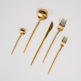 thumbnail image 5 of Ozarke Royal Cutlery Set, Stainless Steel Matte Gold (Set of 20), 5 of 6