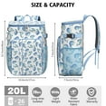 thumbnail image 3 of Blue Watercolor Shark Cooler Backpack - Vintage Nautical Insulated Soft Cooler Bag, 20L Long-Lasting Insulation for Camping, Beach & Road Trips with Padded Straps, 3 of 6
