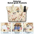 thumbnail image 2 of Tote Bag for Women - Pitbull Dog and Flower Floral Shoulder Bag - Large Utility Work Duffle Bag with Zipper Handbag for Travel, Work, Sprots, 2 of 5