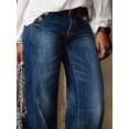 thumbnail image 4 of Women's Plus Size High Waisted Non Stretch Single Breasted Denim Pants Comfortable Loose Pluse Size Jeans For Women, 4 of 7