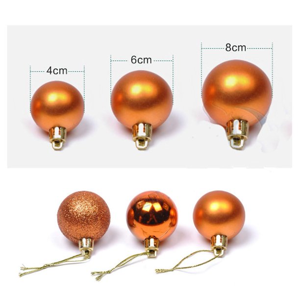 6cm 24 Uds bolas de Navidad purpurina antidecoloración bolas de decoración de árbol de Navidad de plástico para el hogar