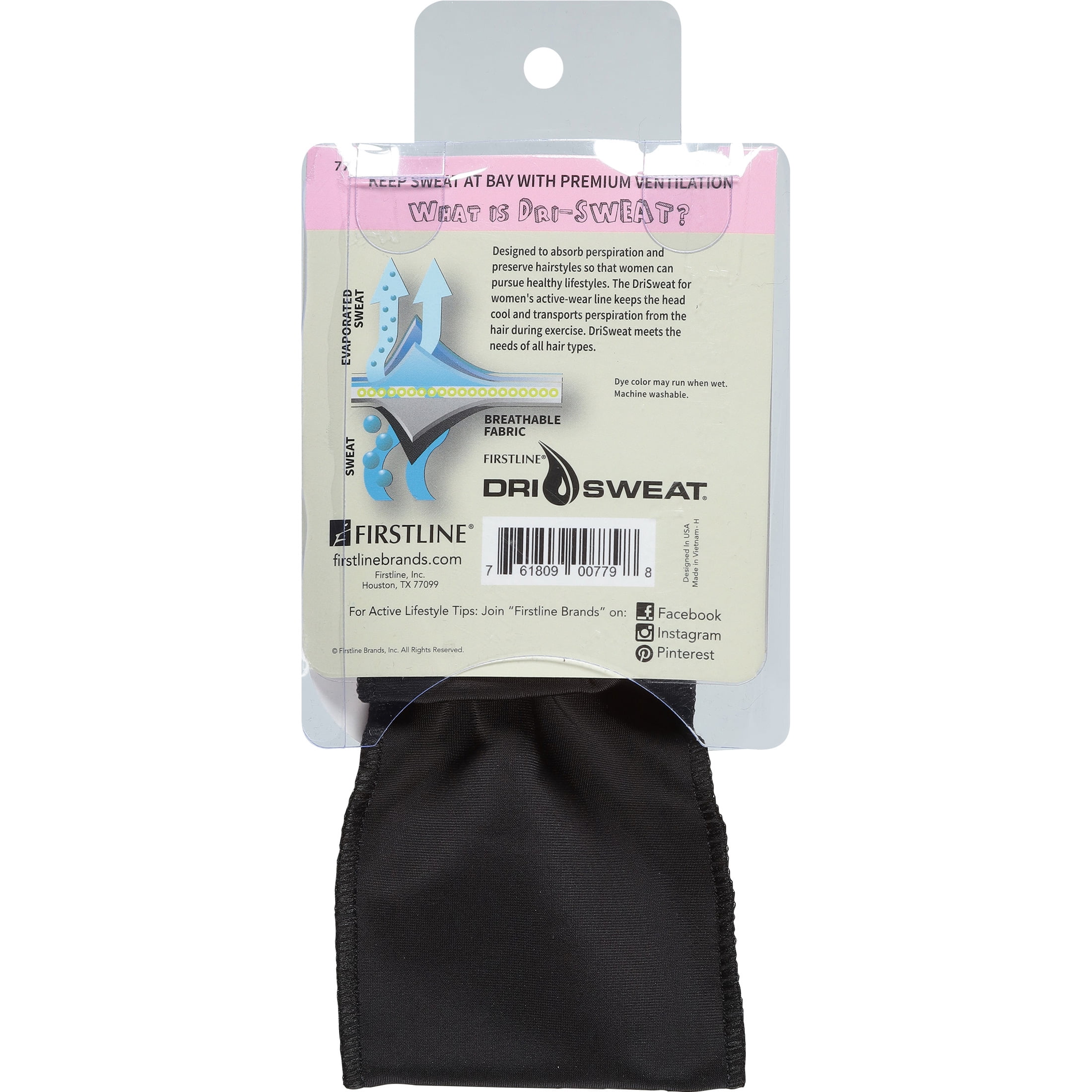 (2 pack) Dri Sweat Edge Ultra-Absorbent Women's Headband Black for Comfortable Workout Wear