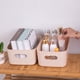 thumbnail image 3 of Cesta de almacenamiento de plástico con asas, pequeña caja de almacenamiento ligera, organizador para baño, cocina, guardería, cosméticos, cajones, estantes, 3 of 5