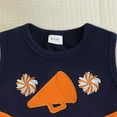 thumbnail image 5 of mgoYE Toddler Baby Girl Outfit Baby Girl Clothes 3 Months Shirt Tops Skirt Set Cheer Uniform Outfit Halloween Cheerleading Clothes|Navy 6-12 Months, 5 of 7