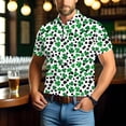 thumbnail image 2 of biudgviw Saint Patricks Day T Shirts for Men Short Sleeve Print Golf Shirts Lightweight Fitted Button Lapel Graphic Tees Big and Tall, 2 of 7