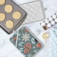 thumbnail image 5 of Winter Holly Leaves Berries Snow Christmas Potholders Heat Resistant Pot Holder Set of 2 Oven Hot Pads with Pocket, 5 of 7