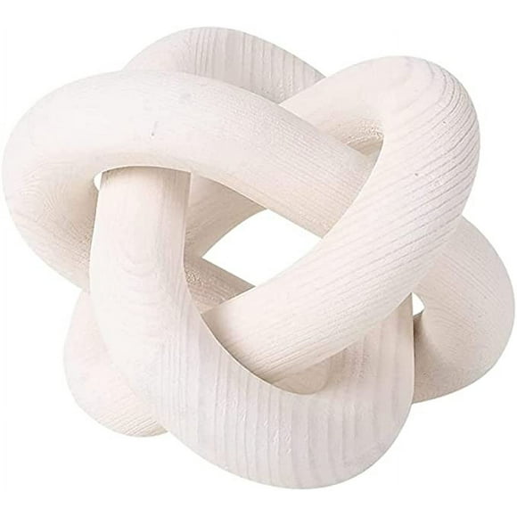 Yeacher Wooden Chain Link Decoration 3-Link Wooden Knot Decoration Decorative Chain Decorative Chain Decoration Coffee